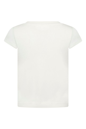 Girls Cream Cotton T-Shirt