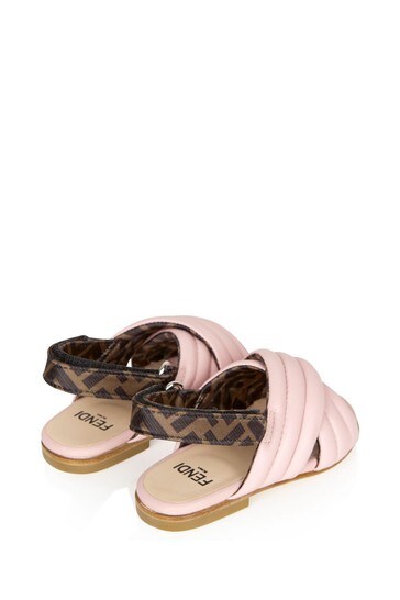 Girls Pink Leather Sandals