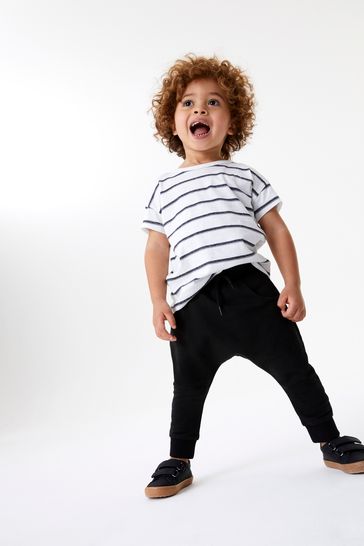 Black drop crotch joggers top