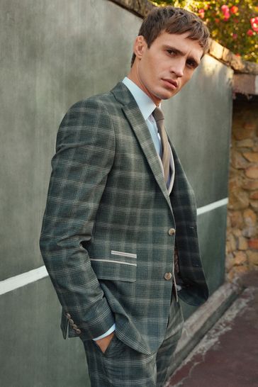 Green check coat pant top