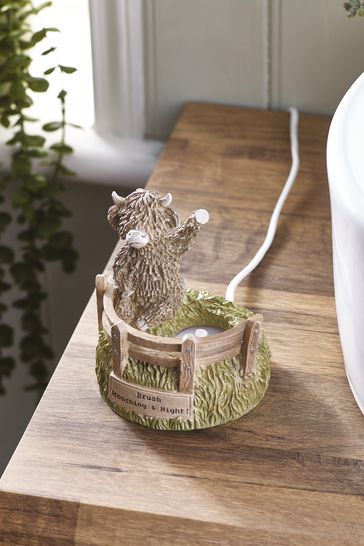 Natural Hamish The Highland Cow Electric Toothbrush Holder