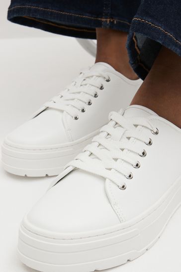 White chunky store cleated sole trainers