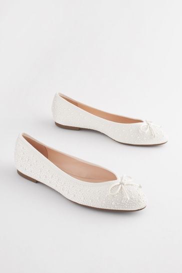 Buy Forever Comfort Wedding Pearl Ballerina Bridal Shoes from Next