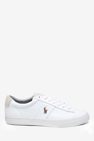 Buy Polo Ralph Lauren White Sayer Canvas Logo Trainers from the Next UK ...