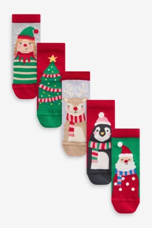 Buy Cotton Rich Christmas Character Ankle Socks 5 Pack from Next USA