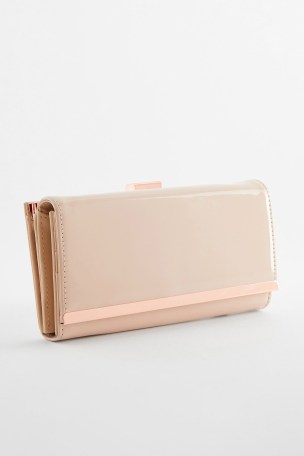 Pale pink cheap patent clutch bag