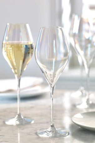 Paris Iridescent Lustre Effect Set of 4 White Wine Glasses