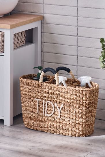 Buy Natural Seagrass Storage Laundry Basket from Next