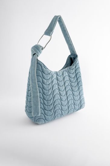 Buy Denim Quilted Shoulder Bag from Next