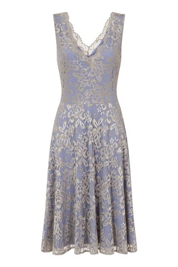 Buy HotSquash Silver V-Neck Floral Lace Dress from the Next UK online shop