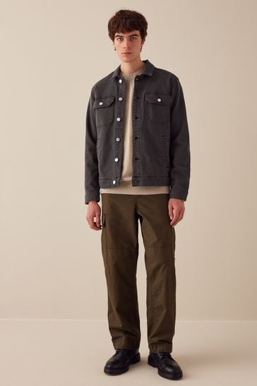Cotton trucker jacket top