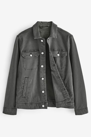 Black denim trucker jacket shop