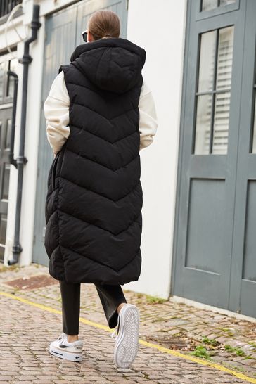 Long padded gilet sale
