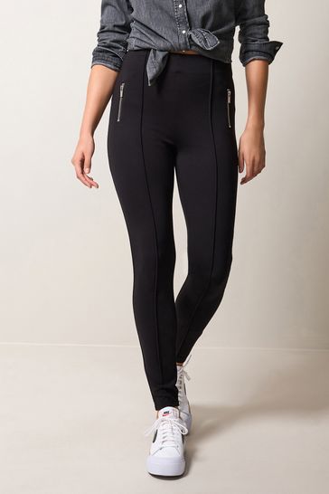 Buy Ponte Zip Detail Leggings from Next