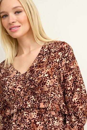 Leopard print sales maternity maxi dress