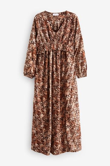 Leopard print maternity cheap maxi dress