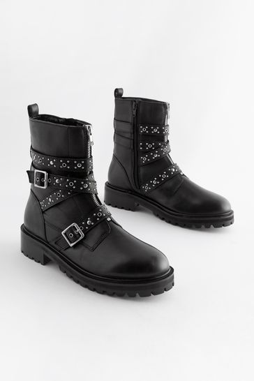 Buy Forever Comfort Studded Biker Ankle Boots from Next