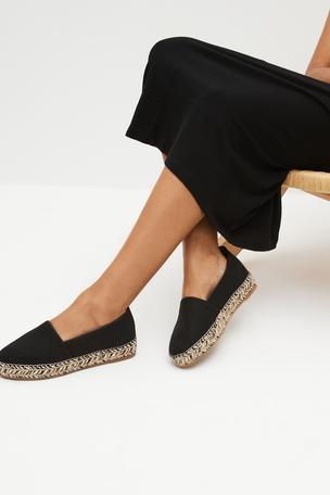 Black Forever Comfort Chunky Espadrilles
