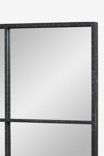 Black Metal Window Square Square Wall Mirror