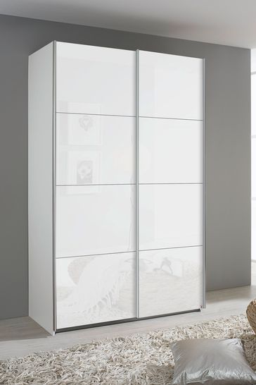 Buy Courtney White Glass 1 36m Sliding Wardrobe By Rauch From Next