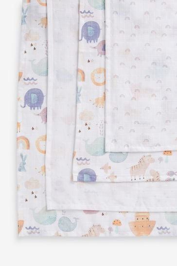 Noah's Ark Baby Muslin Cloths 4 Packs