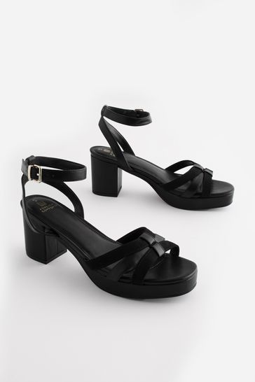 Black Forever Comfort Low Platform Heels