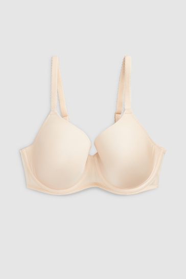 Nude/White DD+ Light Pad Full Cup Smoothing T-Shirt Bras 2 Pack