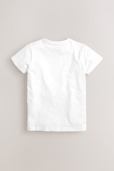 White Short Sleeve T-Shirts 5 Pack (3-16yrs)