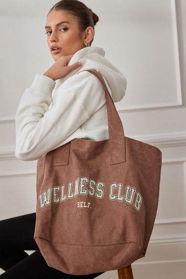 Feed leather tote bag sales