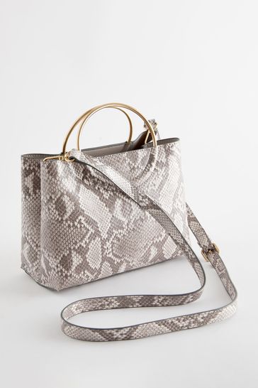 Next snake print top bag