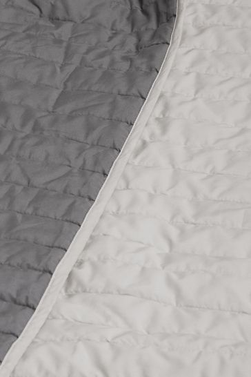 Grey Reversible Cotton Rich Bedspread