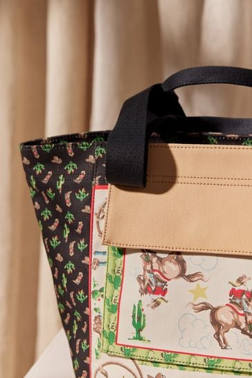 Buy Cath Kidston Black Cream Cowgirl Print Large Bonded Canvas