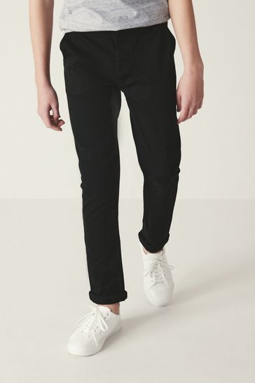 Black Skinny Fit Stretch Chino Trousers (3-17yrs)