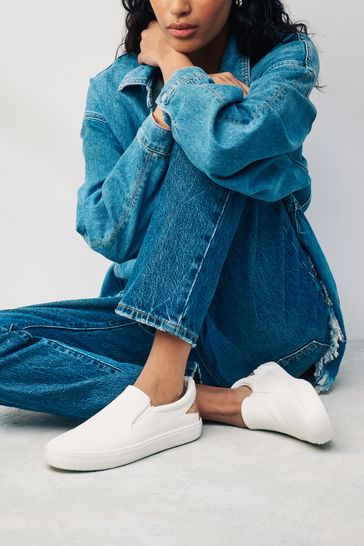 White Forever Comfort Slip On Star Trainers