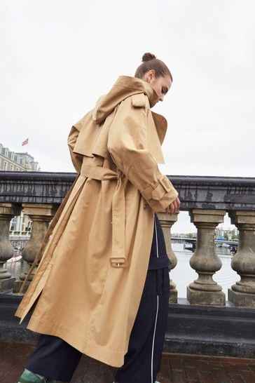 Camel Natural Belted Trench Coat