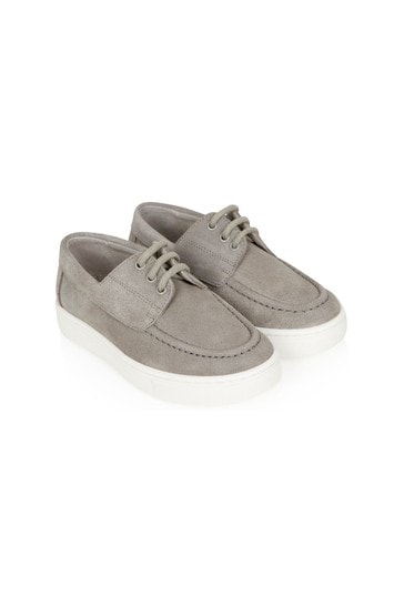 Boys Beige Leather Loafers