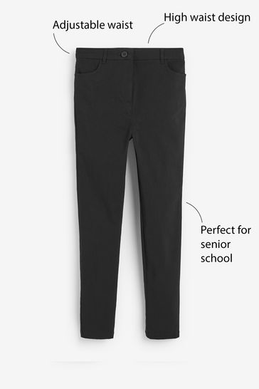 Black high waisted deals skinny school trousers