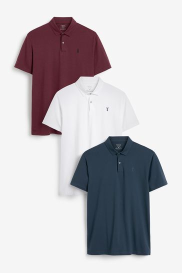 Burgundy and top white polo shirt