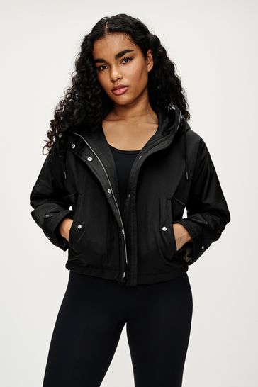Short black raincoat outlet