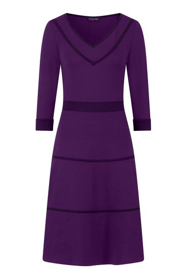 Buy HotSquash Purple V-Neck Dress With Contrast Piping from the Next UK ...