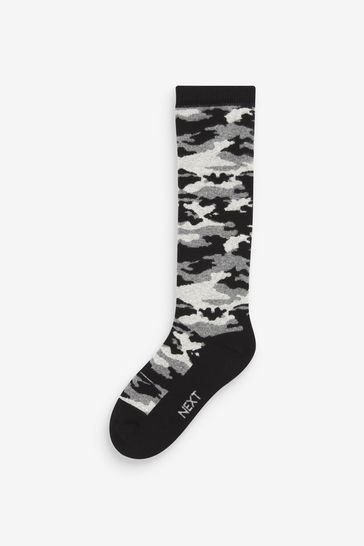 Grey Blue Camouflage Welly Socks 2 Pack