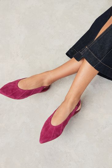 Pink Forever Comfort® Leather Panelled Slingback Shoes