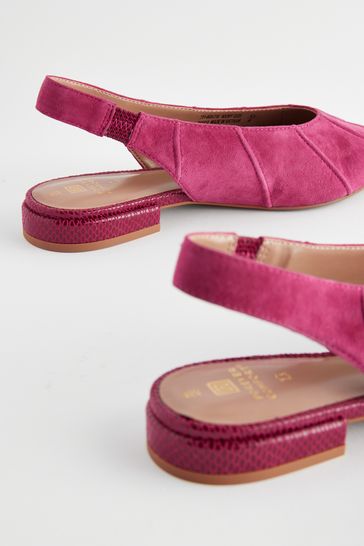 Pink Forever Comfort® Leather Panelled Slingback Shoes