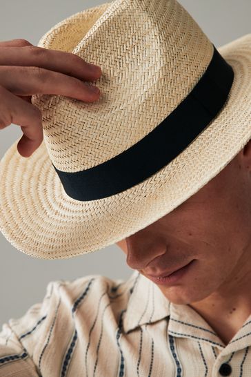 Woven panama hat top