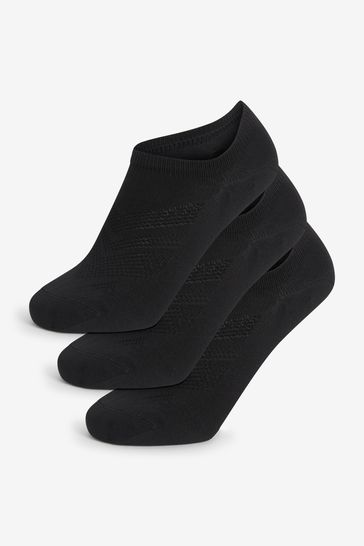 Black Low Rise Sport Trainer Socks 3 Pack