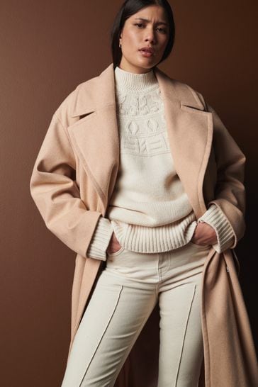 Faux fur sales lapel coat