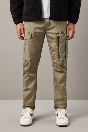 Mens slim fit cargo jeans top