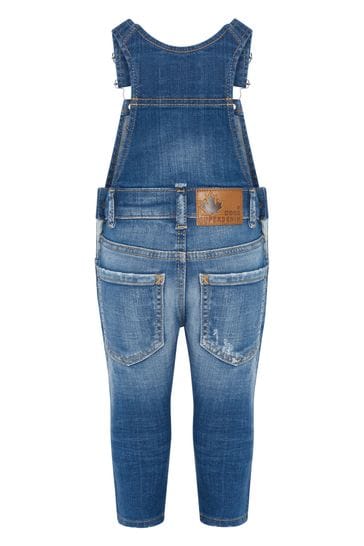 Baby Boys Blue Cotton Dungarees