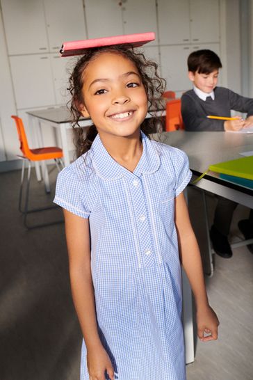 Girls gingham outlet school dress