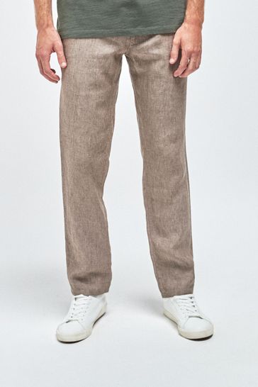 Wintage Men's Natural Regular Fit Pant 100% Linen